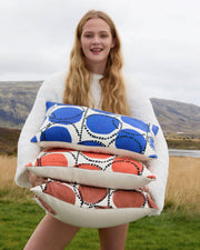 Printed Cotton Slub Lumbar Pillow