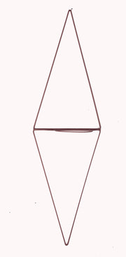 Diamond-Form Wire Wall Planter — back and side profile detail