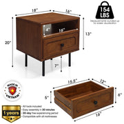 Solid Wood Single-Drawer Nightstand
