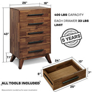 Mid-Century Solid Wood Tall Dresser — additional product view 17