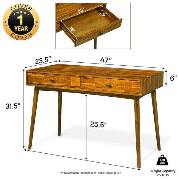 Mid-Century Wood Writing Desk