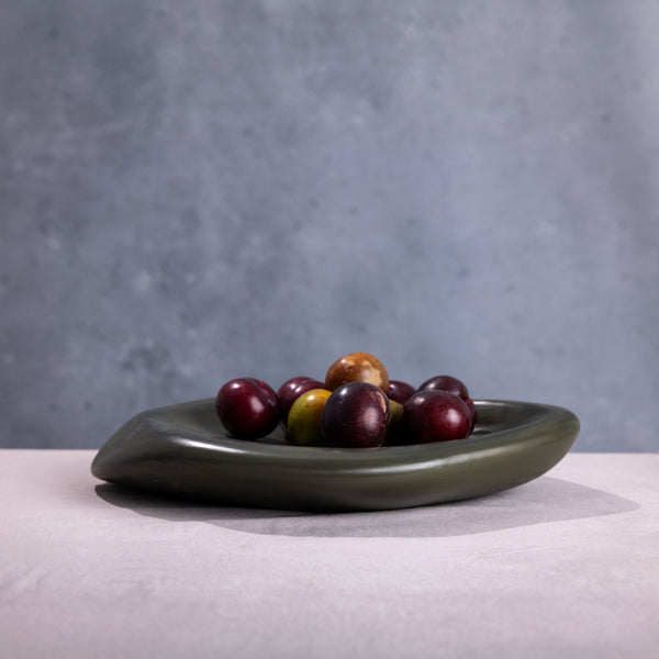 Micro Terrazzo Sculpted Serving Platter in a styled home setting