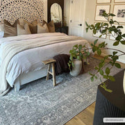 Sage Medallion Washable Area Rug