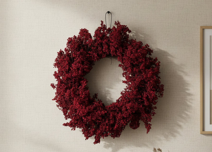 Mini Berry Red & Burgundy Wreath, 28 in