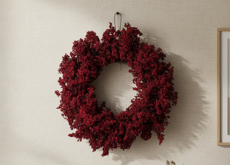 Mini Berry Red & Burgundy Wreath, 28 in
