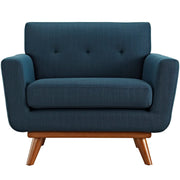 Tufted Polyester Fabric Mid-Century Armchair