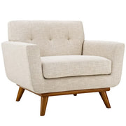 Tufted Polyester Fabric Mid-Century Armchair