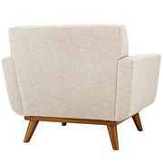 Tufted Polyester Fabric Mid-Century Armchair