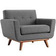 Tufted Polyester Fabric Mid-Century Armchair