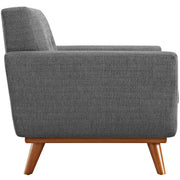 Tufted Polyester Fabric Mid-Century Armchair