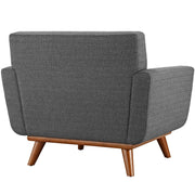 Tufted Polyester Fabric Mid-Century Armchair