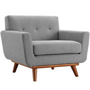 Tufted Polyester Fabric Mid-Century Armchair