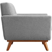 Tufted Polyester Fabric Mid-Century Armchair