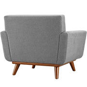 Tufted Polyester Fabric Mid-Century Armchair
