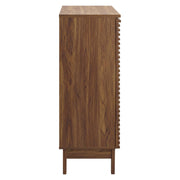 Slatted Walnut Bar Cabinet