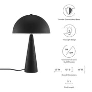 Metal Dome Table Lamp, Two-Light