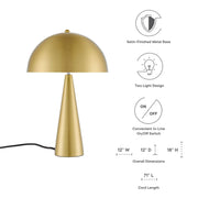 Metal Dome Table Lamp, Two-Light