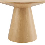 Wood Grain Veneer Round Pedestal Dining Table, 47 in