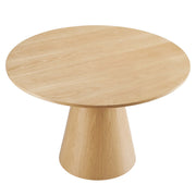 Wood Grain Veneer Round Pedestal Dining Table, 47 in