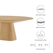 Wood Grain Veneer Round Pedestal Dining Table, 47 in