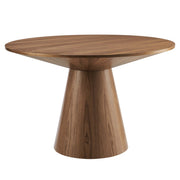 Wood Grain Veneer Round Pedestal Dining Table, 47 in