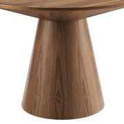 Wood Grain Veneer Round Pedestal Dining Table, 47 in