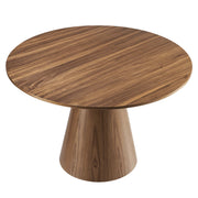 Wood Grain Veneer Round Pedestal Dining Table, 47 in