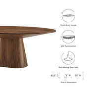 Wood Grain Veneer Round Pedestal Dining Table, 47 in