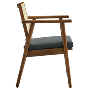 Cane Back Vegan Leather Accent Armchairs, Set of 2