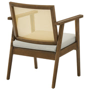 Cane Back Vegan Leather Accent Armchairs, Set of 2