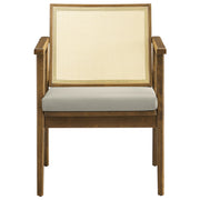 Cane Back Vegan Leather Accent Armchairs, Set of 2