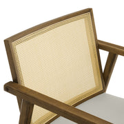 Cane Back Vegan Leather Accent Armchairs, Set of 2