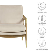 Performance Velvet Mid-Century Accent Armchair