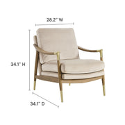 Performance Velvet Mid-Century Accent Armchair
