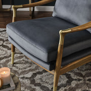 Performance Velvet Mid-Century Accent Armchair