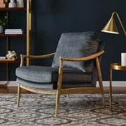 Performance Velvet Mid-Century Accent Armchair