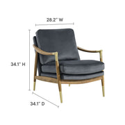 Performance Velvet Mid-Century Accent Armchair