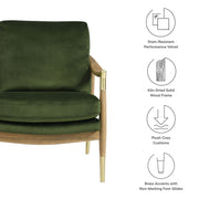 Performance Velvet Mid-Century Accent Armchair