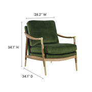 Performance Velvet Mid-Century Accent Armchair