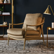 Performance Velvet Mid-Century Accent Armchair