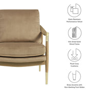 Performance Velvet Mid-Century Accent Armchair