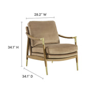 Performance Velvet Mid-Century Accent Armchair