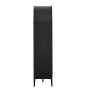 Arched Wood-Grain Bar Cabinet