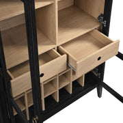 Arched Wood-Grain Bar Cabinet