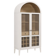Arched Wood-Grain Bar Cabinet