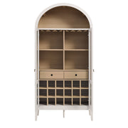 Arched Wood-Grain Bar Cabinet