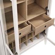 Arched Wood-Grain Bar Cabinet