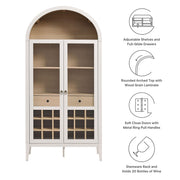 Arched Wood-Grain Bar Cabinet