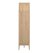 Arched Wood-Grain Bar Cabinet
