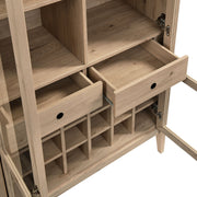 Arched Wood-Grain Bar Cabinet